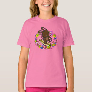 Schokolade Hawaiian Surfing Sonniger Cartoon Rosa T-Shirt