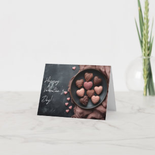 Schokolade Herz in einer Schüssel Valentine Gruß Feiertagskarte