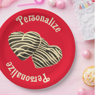 Schokolade Herzerrot niedliche Liebe Pappteller