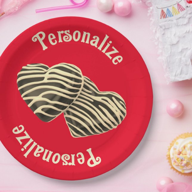 Schokolade Herzerrot niedliche Liebe Pappteller (Von Creator hochgeladen)