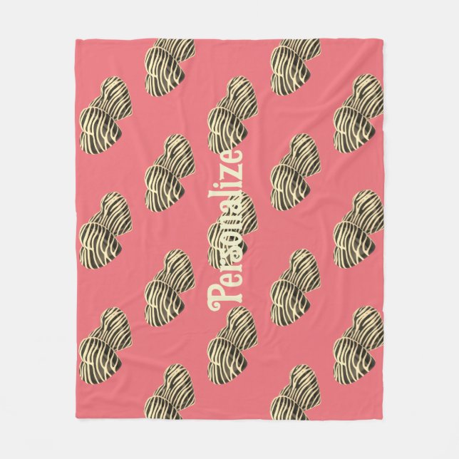 Schokolade herzromantische rosa niedliche Liebe Fleecedecke (Vorderseite)