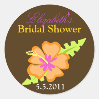 Schokolade Hibiskus Anpassbare Vorzugshilfektrolle Runder Aufkleber