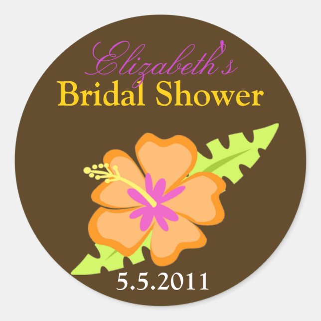 Schokolade Hibiskus Anpassbare Vorzugshilfektrolle Runder Aufkleber (Vorderseite)