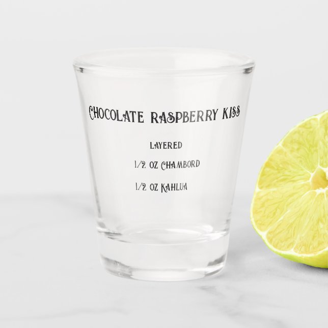 Schokolade Himbeerglas Kiss Novelle Glas (Vorderseite)