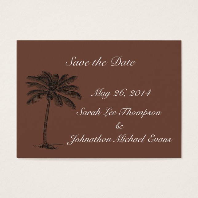 Schokolade Java Beach Getaway Save the Date Cards (Vorderseite)