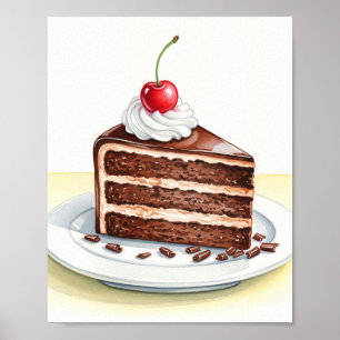 Schokolade Kuchen Art Print Poster