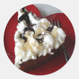 Schokolade Kuchen Herzplatte Runder Aufkleber
