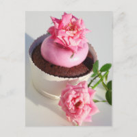 Schokolade Kuchen mit rosa Rose