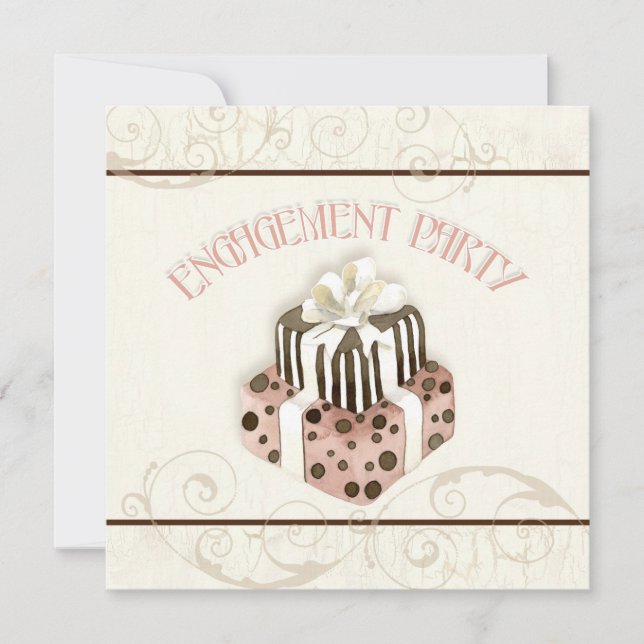 Schokolade Kuchen Schwenk Brautdusche Einladung (Vorderseite)