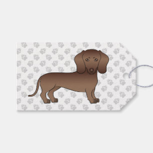 Schokolade Kurze Haare Dackel Cartoon Dog & Paws Geschenkanhänger
