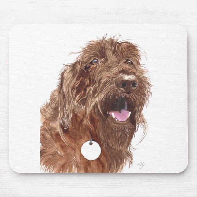 Schokolade Labradoodle #1 Mousepad (Vorne)