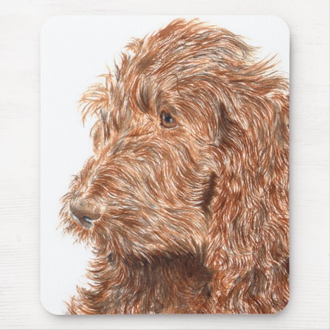 Schokolade Labradoodle #2 Mousepad (Vorne)