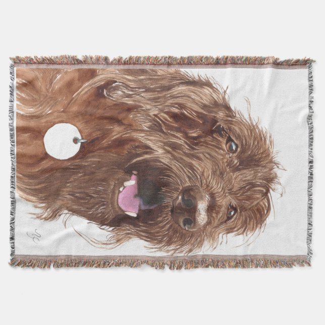 Schokolade Labradoodle Decke (Vorderseite)