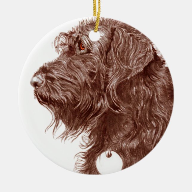 Schokolade Labradoodle Keramikornament (Vorne)