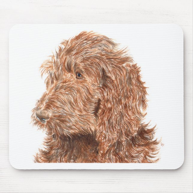 Schokolade Labradoodle Mousepad (Vorne)