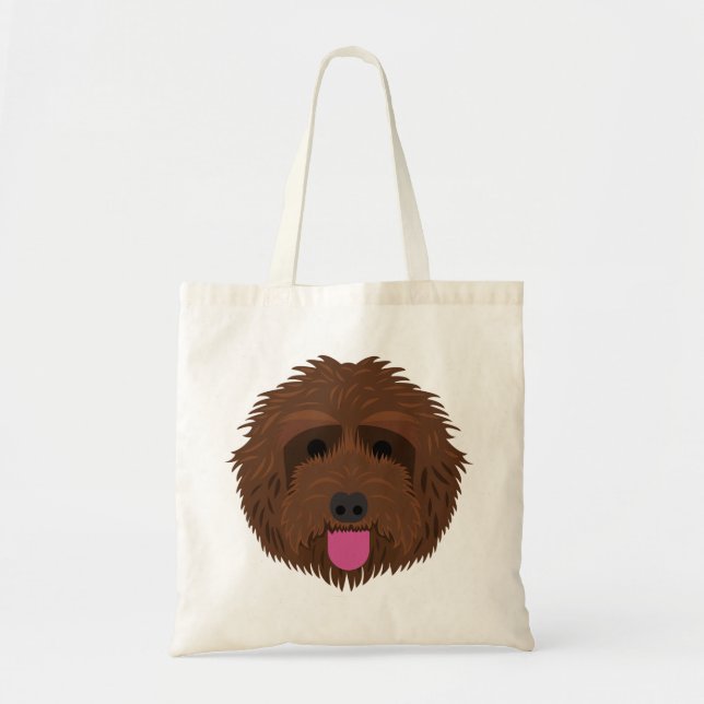 Schokolade Labradoodle Tragetasche (Vorne)