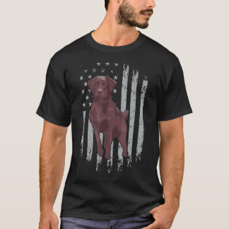 Schokolade Labrador American Flag Brown Labrador E T-Shirt