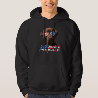 Schokolade Labrador American Flag Labrador Dog 4. Hoodie