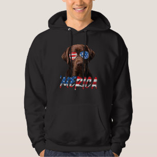 Schokolade Labrador American Flag Labrador Hund 4. Hoodie