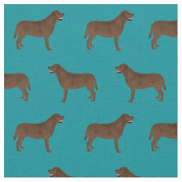 Schokolade Labrador aquamarin Stoff