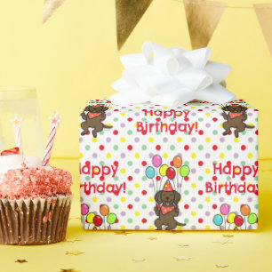 Schokolade Labrador Balloons Geburtstag Geschenkpapier