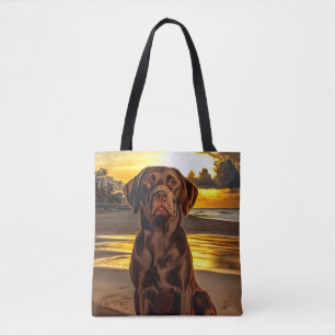 Schokolade Labrador bei Sunset
