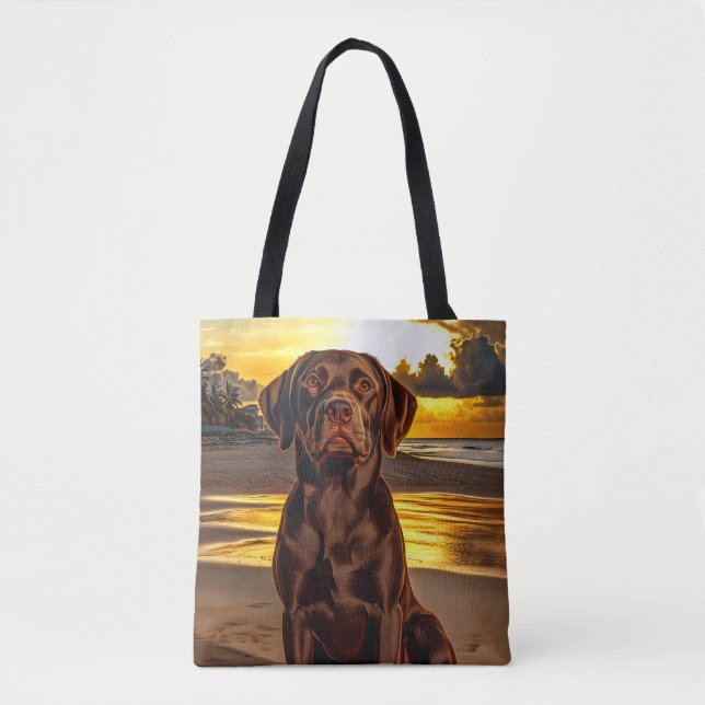 Schokolade Labrador bei Sunset (Vorderseite)
