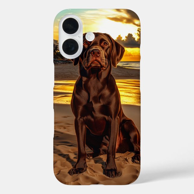 Schokolade Labrador bei Sunset Case-Mate iPhone Hülle (Rückseite)