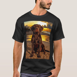 Schokolade Labrador bei Sunset T-Shirt