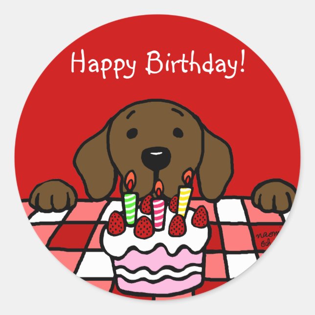 Schokolade Labrador beobachtet Küche Runder Aufkleber (Vorderseite)