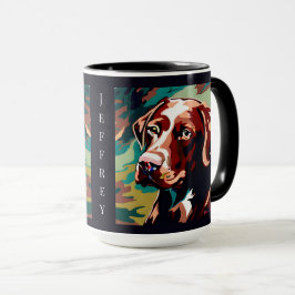 Schokolade Labrador Dog auf Camouflage Monogramm Tasse