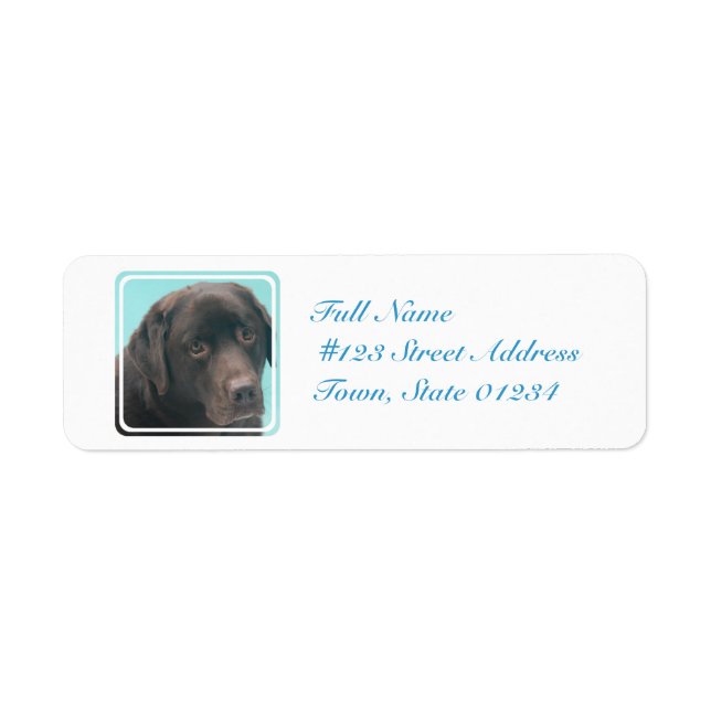 Schokolade Labrador Dog Mailing Labels (Vorne)