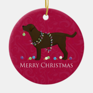 Schokolade Labrador Frohe Weihnachtsgestaltung Keramikornament