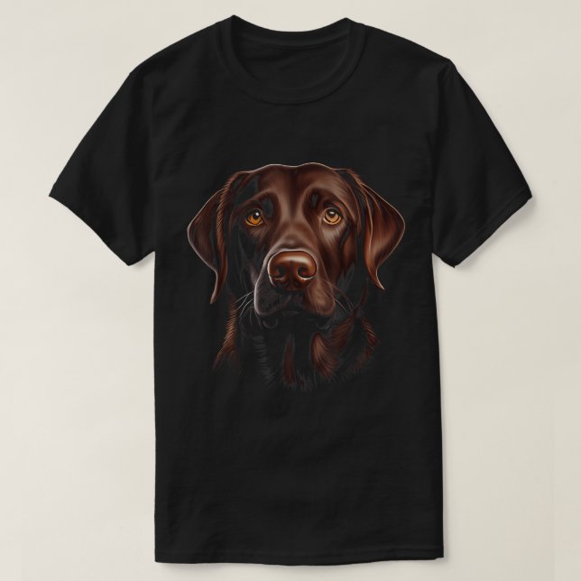 Schokolade Labrador Gesicht Hund Lover Grafik für  T-Shirt (Design vorne)