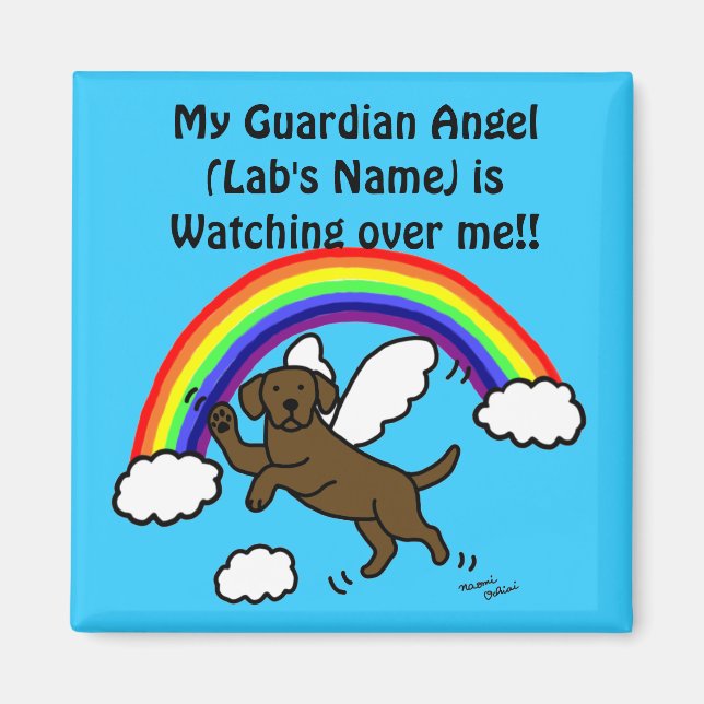 Schokolade Labrador Guardian Angel (Rainbow Bridge Magnet (Vorne)