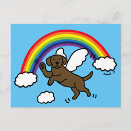 Schokolade Labrador Guardian Angel (Rainbow Bridge Postkarte