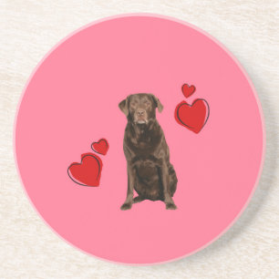 Schokolade Labrador Happy Valentinstag Getränkeuntersetzer