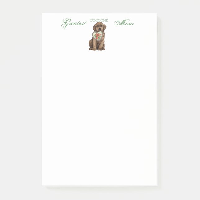 Schokolade Labrador Herz Mama Post-it Klebezettel (Vorderseite)