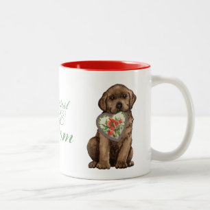 Schokolade Labrador Herz Mama Zweifarbige Tasse