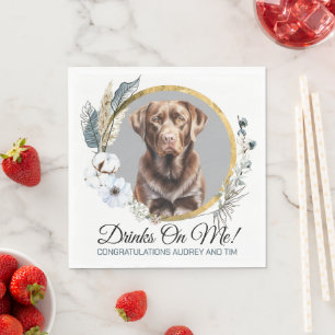 Schokolade Labrador Hochzeit Napkins mit Hunden Fo Serviette