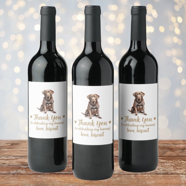 Schokolade Labrador Hund I do to Wedding Wine Labe Weinetikett (Von Creator hochgeladen)