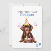 Schokolade Labrador Hund Personalisiert Happy Birt