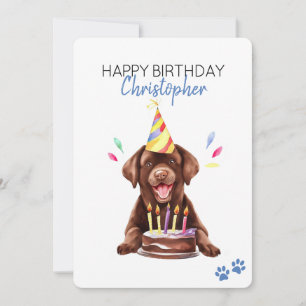 Schokolade Labrador Hund Personalisiert Happy Birt Karte