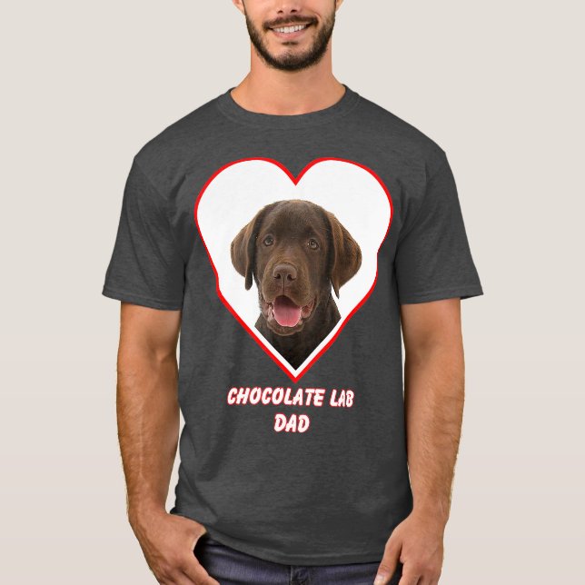 Schokolade Labrador Hund Vater T-Shirt (Vorderseite)