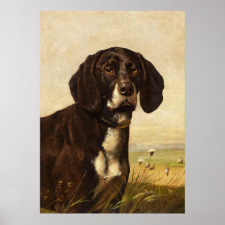 Schokolade Labrador Hund, Vintage Poster