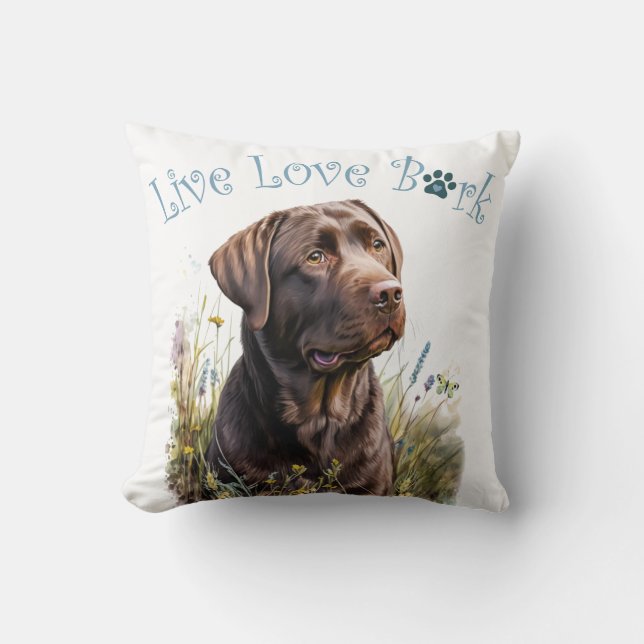 Schokolade Labrador Hunde Mama Kissen (Vorderseite)