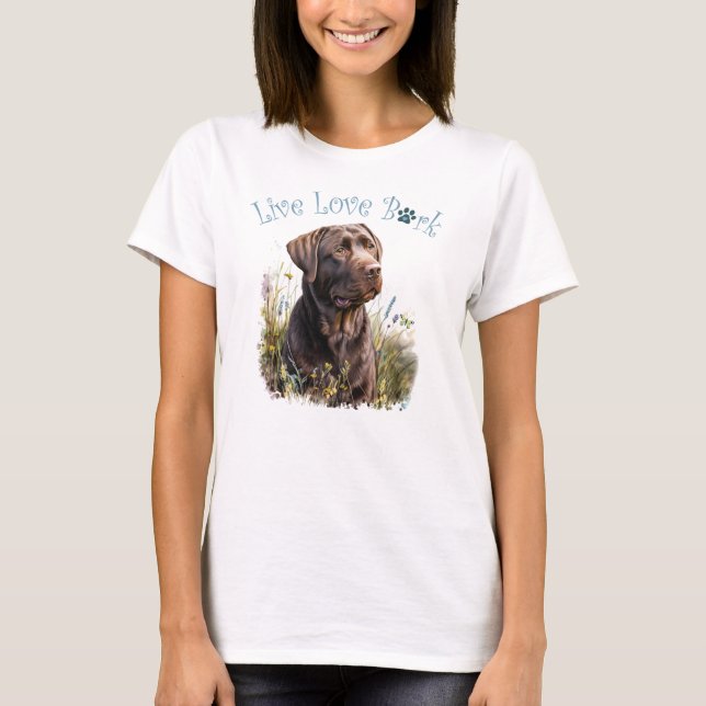 Schokolade Labrador Hunde Mama T-Shirt (Vorderseite)
