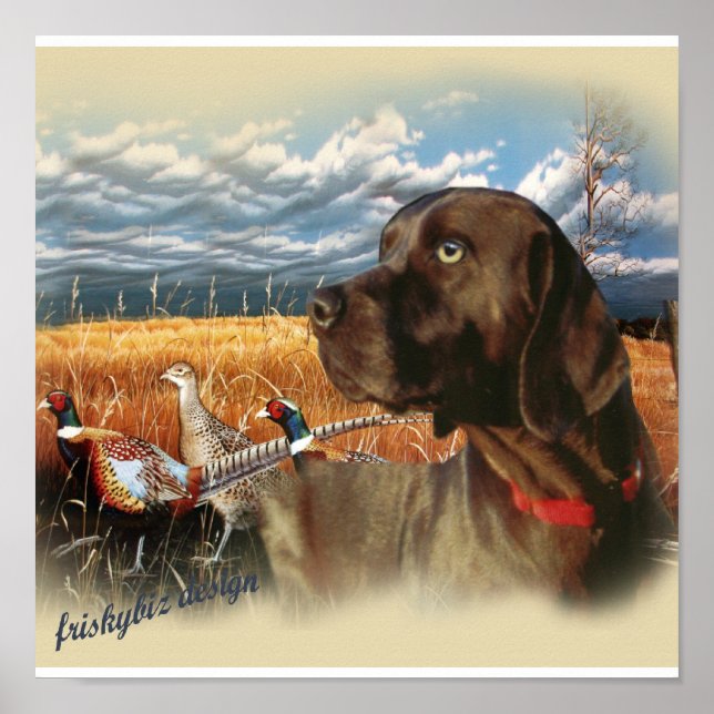 Schokolade Labrador Hunts Poster (Vorne)