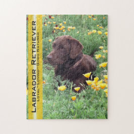 Schokolade Labrador in California Poppy Patch Puzzle