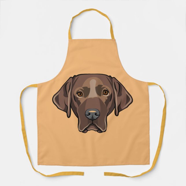 Schokolade Labrador Labrador Retriever Dog Design Schürze (Vorderseite)